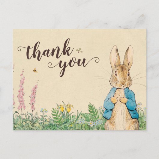 Carte Postale Peter Rabbit | Merci Baby shower garçon (Devant)