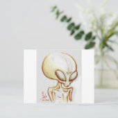 Carte Postale Petit alien jaune - Je suis Numéro Quatre (Debout devant)