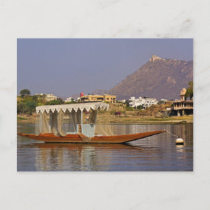 Carte Postale Petit bateau, lac Pichola, Udaipur, Inde.