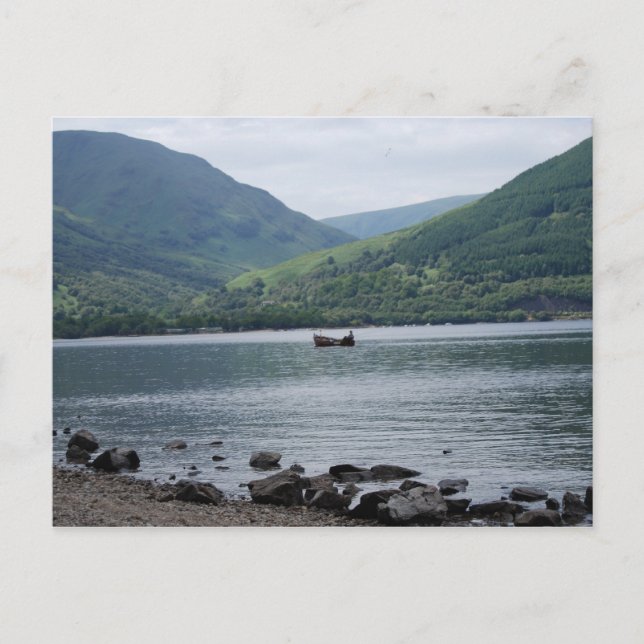 Carte Postale petit bateau sur Loch Lomond (Devant)