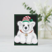 Carte Postale Petit bébé ours polaire de Noël, petit ours de Pèr (Debout devant)