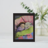 Carte Postale "Petit Berger" Agneau de Dieu avec une fille dort (Debout devant)