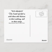 Carte Postale "Petit Berger" Agneau de Dieu avec une fille dort (Dos)