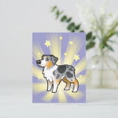 Carte Postale Petit Berger australien Star (Debout devant)