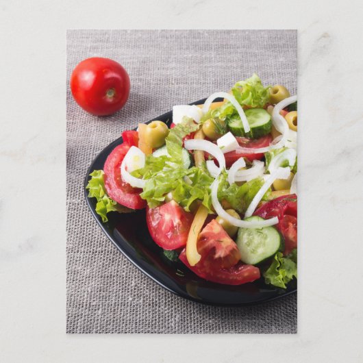 Carte Postale Petit bol de salade en légumes naturels (Devant)