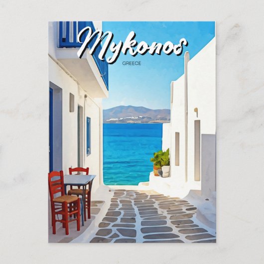 Carte Postale Petit Café Mykonos Grèce Cyclades Voyage (Devant)