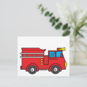 Carte Postale Petit Camion de Pompiers (Debout devant)