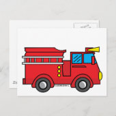 Carte Postale Petit Camion de Pompiers (Devant / Derrière)
