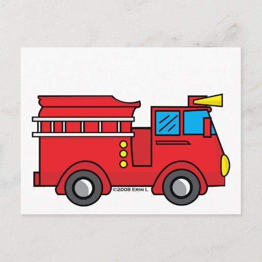 Carte Postale Petit Camion de Pompiers (Devant)