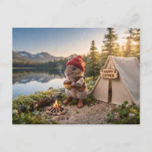 Carte Postale Petit campement de souris au bord d'un lac de mont