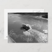 Carte Postale Petit chalutier, port de Cardiff Bay - B&W (Devant / Derrière)