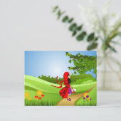 Carte Postale Petit chaperon rouge à pied (Debout devant)
