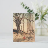 Carte Postale Petit Chaperon Rouge effrayant (Debout devant)