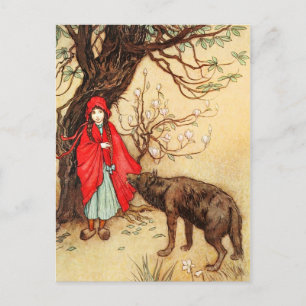 Carte Postale Petit chaperon rouge et Big Bad Wolf