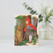 Carte Postale Petit chaperon rouge et loup (Debout devant)