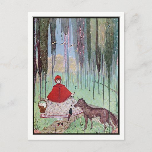 Carte Postale Petit chaperon rouge par Harry Clarke (Devant)