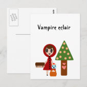 Carte Postale Petit chaperon rouge rencontre l'éclair vampire (Devant / Derrière)