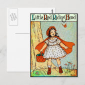 Carte Postale Petit Chaperon Rouge Vintage Mignon (Devant / Derrière)