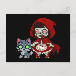 Carte Postale Petit Chaperon Rouge zombie