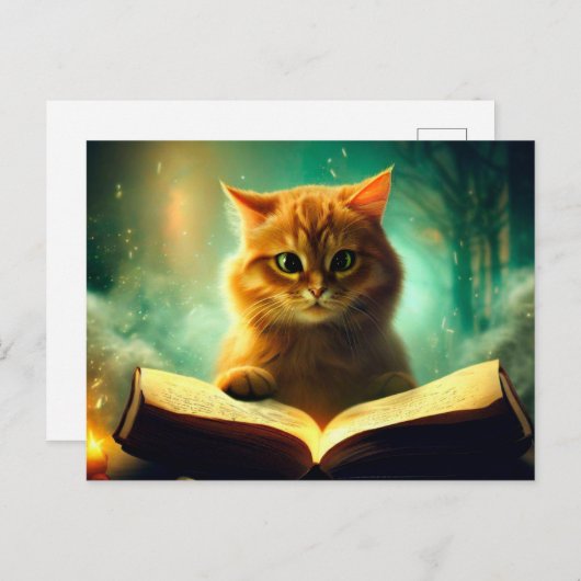 Carte Postale Petit chat jaune (Devant / Derrière)