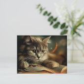 Carte Postale Petit chat jaune (Debout devant)