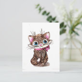 Carte Postale Petit chaton tacheté (Debout devant)