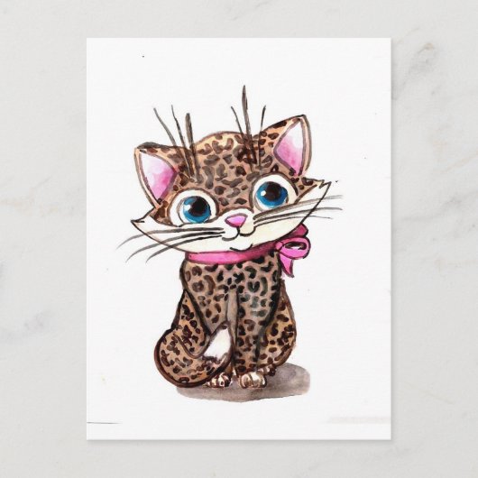 Carte Postale Petit chaton tacheté (Devant)