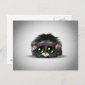 Carte Postale Petit chaton triste et solitaire avec de grands ye (Devant / Derrière)