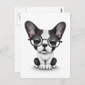 Carte Postale Petit Chien-chien français Chien-chien avec lunett (Devant / Derrière)