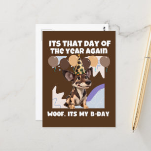 Carte Postale Petit Chien d'Afrique b jour brun