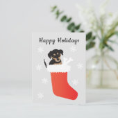 Carte Postale Petit Chien Dans Un Snowflakes En Attraction (Debout devant)