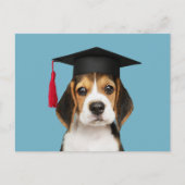 Carte Postale Petit chiot beagle dans une casquette de graduatio (Devant)