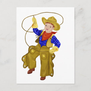 Carte Postale Petit Cinquante Style Cowboy