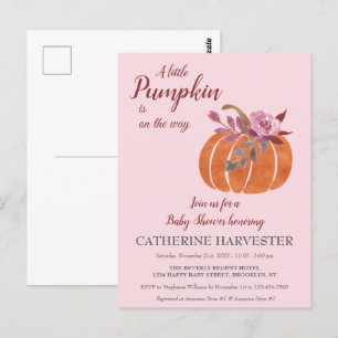 Carte postale Petit Citrouille Rustique Baby showe