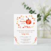 Carte Postale Petit Citrouille sur le chemin Baby shower Fall mi (Debout devant)