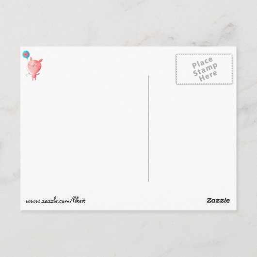 Carte Postale Petit Cochon mignon (Dos)