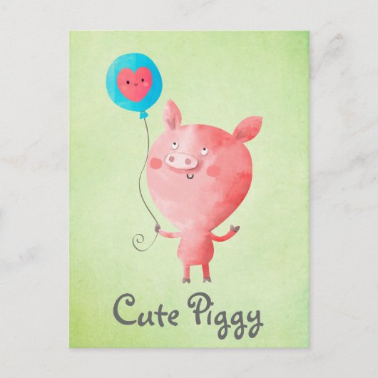 Carte Postale Petit Cochon mignon (Devant)
