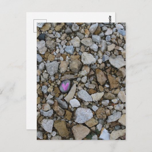 Carte Postale Petit Coeur mou pourpre sur Rocher Noir à Rocks (Devant / Derrière)