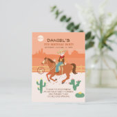 Carte Postale Petit cow-boy cool et cheval fête d'anniversaire (Debout devant)