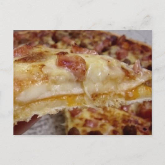 Carte Postale Petit-Déjeuner Au Bacon Et Fromage Pizza Recette (Devant)