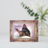 Carte Postale Petit déjeuner au lit Yorkie ? (Debout devant)