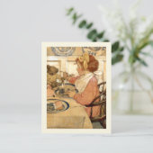 Carte Postale Petit-Déjeuner Avec Ours En Teddy (Debout devant)