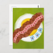 Carte postale petit-déjeuner Bacon et œufs (Devant / Derrière)