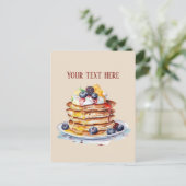 Carte Postale Petit déjeuner crêpe mignonne ajouter du texte (Debout devant)