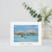 Carte Postale Petit déjeuner de style Bora Bora service en canoë (Debout devant)