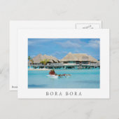 Carte Postale Petit déjeuner de style Bora Bora service en canoë (Devant / Derrière)