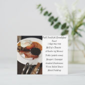 Carte Postale Petit-déjeuner écossais complet (Debout devant)