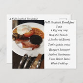 Carte Postale Petit-déjeuner écossais complet (Devant / Derrière)