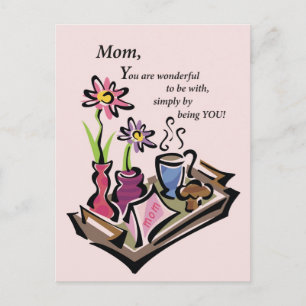 Carte Postale Petit déjeuner en Bed Mom