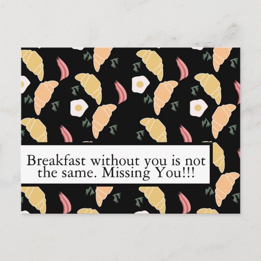 Carte Postale Petit-déjeuner Jambon et Cilantro Oeufs sur un Cro (Devant)